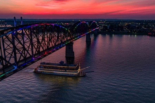 a long bridge over a body of water